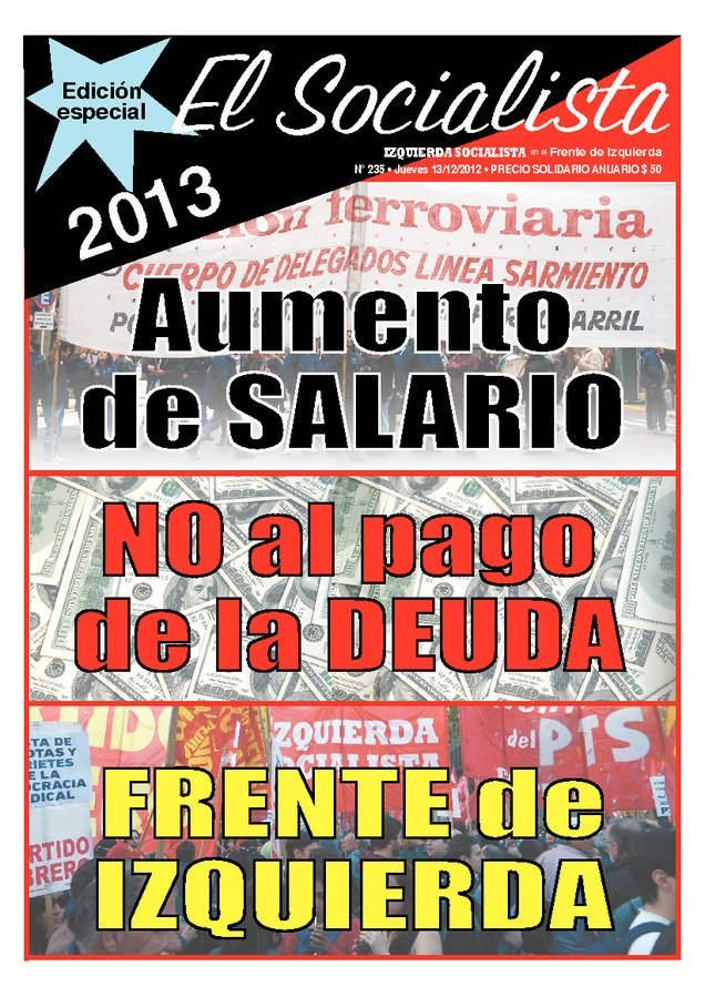 Tapa de El Socialista