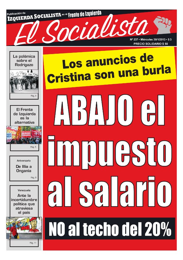 Tapa de El Socialista