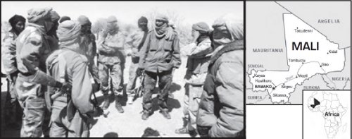 Miembros del MLNA y mapa de la zona