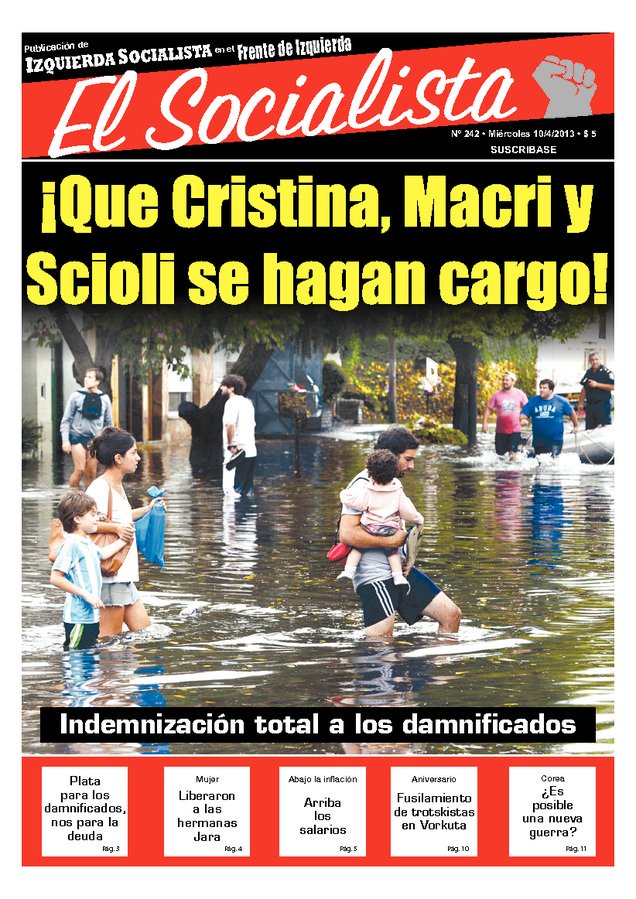 Tapa de El Socialista