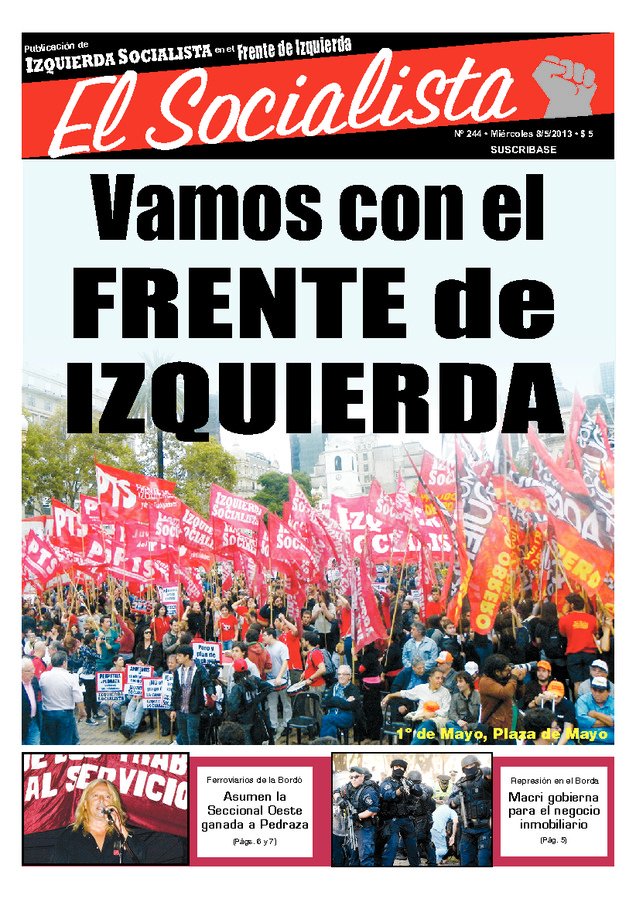Tapa de El Socialista