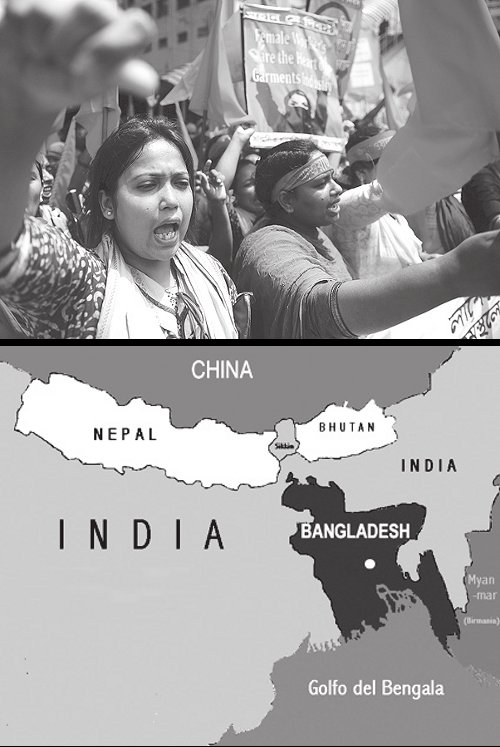 Obreras textiles en protesta