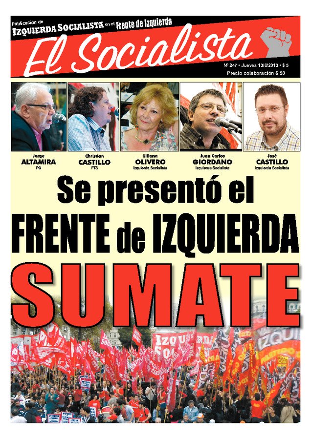 Tapa de El Socialista