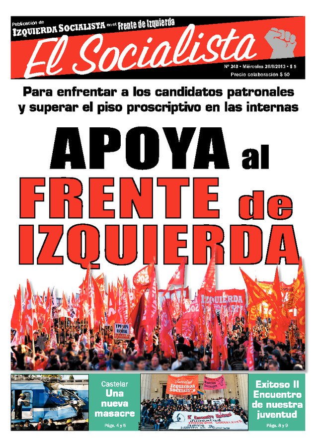 Tapa de El Socialista