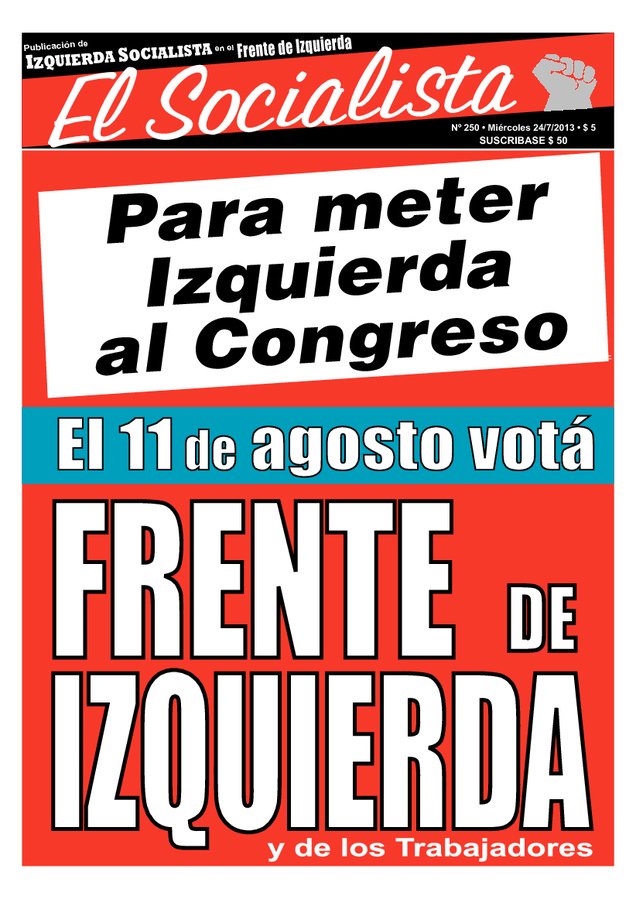 Tapa de El Socialista