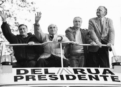 Binner haciendo campaa con De la Ra. 1999