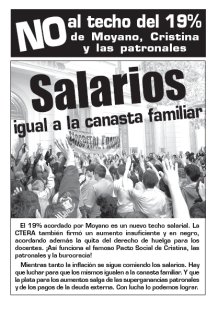 Folleto que est repartiendo por miles Izquierda Socialista reclamando salarios dignos
