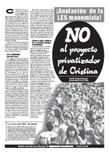 Boletn nacional de la juventud de Izquierda Socialista que estamos ofreciendo a $ 0,50 en las universidades